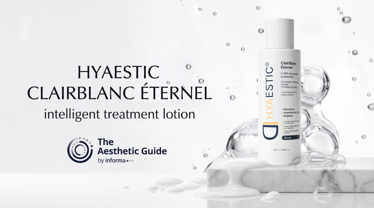 Hyaestic ClairBlanc Éternel featured in The Aesthetic Guide: the intelligent treatment lotion